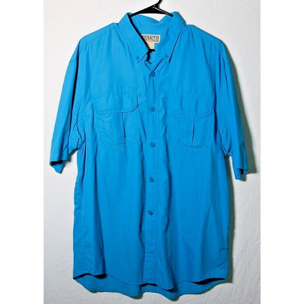 Duluth Trading Company Outdoor Nylon Shirt Button Up Blue Sz L
